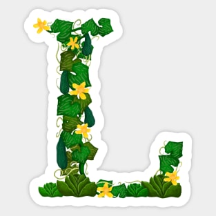 Illustrated letter - L Sticker